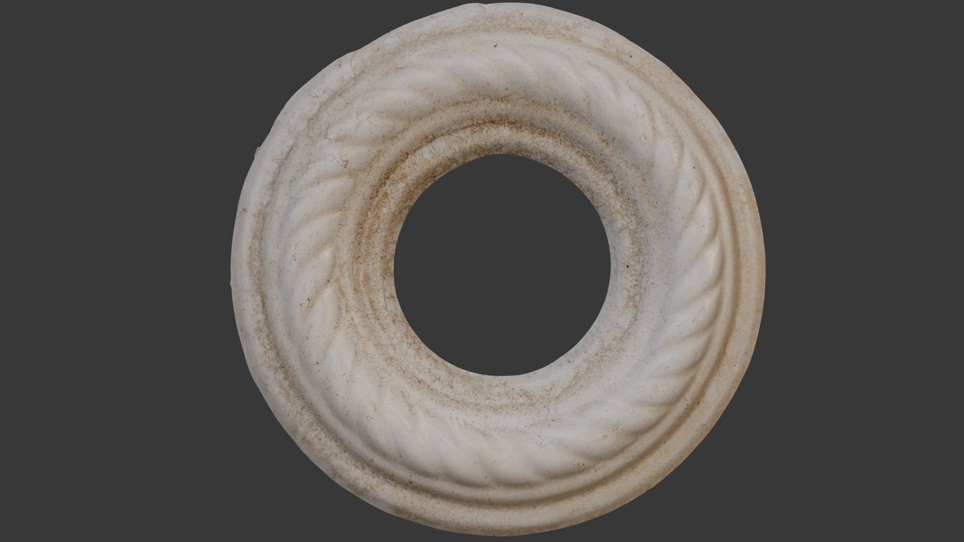 Circular Plaster Rosette Scan Low-poly 3D model_1