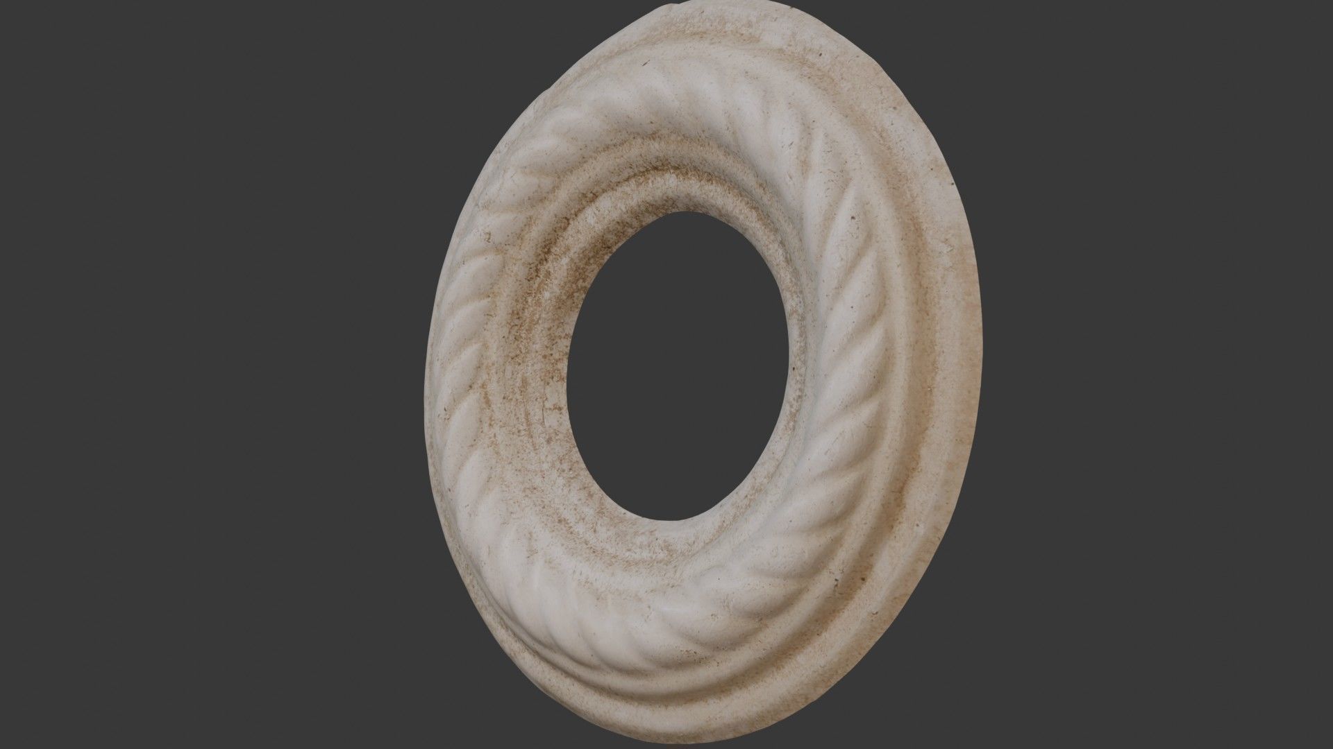 Circular Plaster Rosette Scan Low-poly 3D model_3
