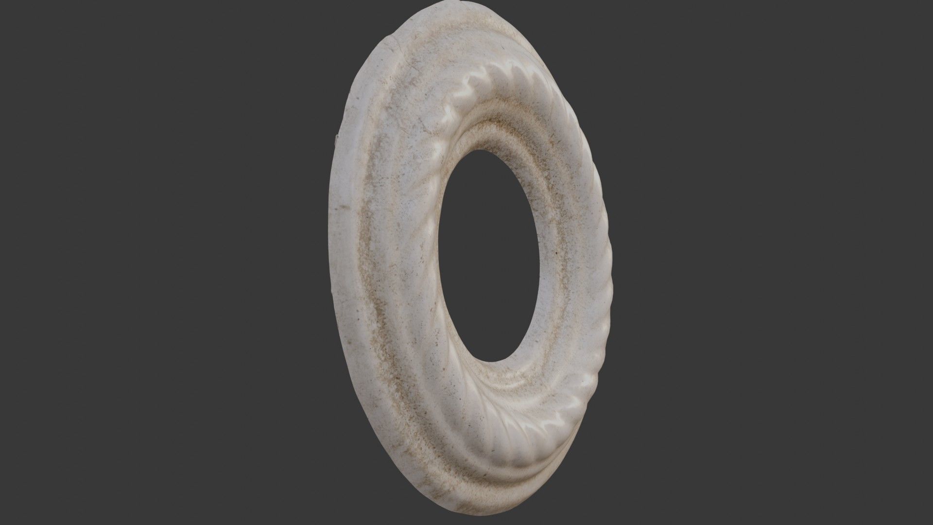 Circular Plaster Rosette Scan Low-poly 3D model_5