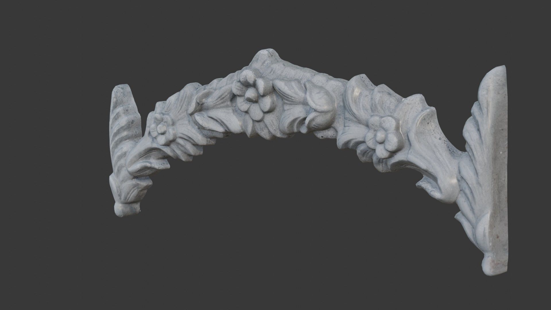 Floral Arch Ornament Scan Low-poly 3D model_4