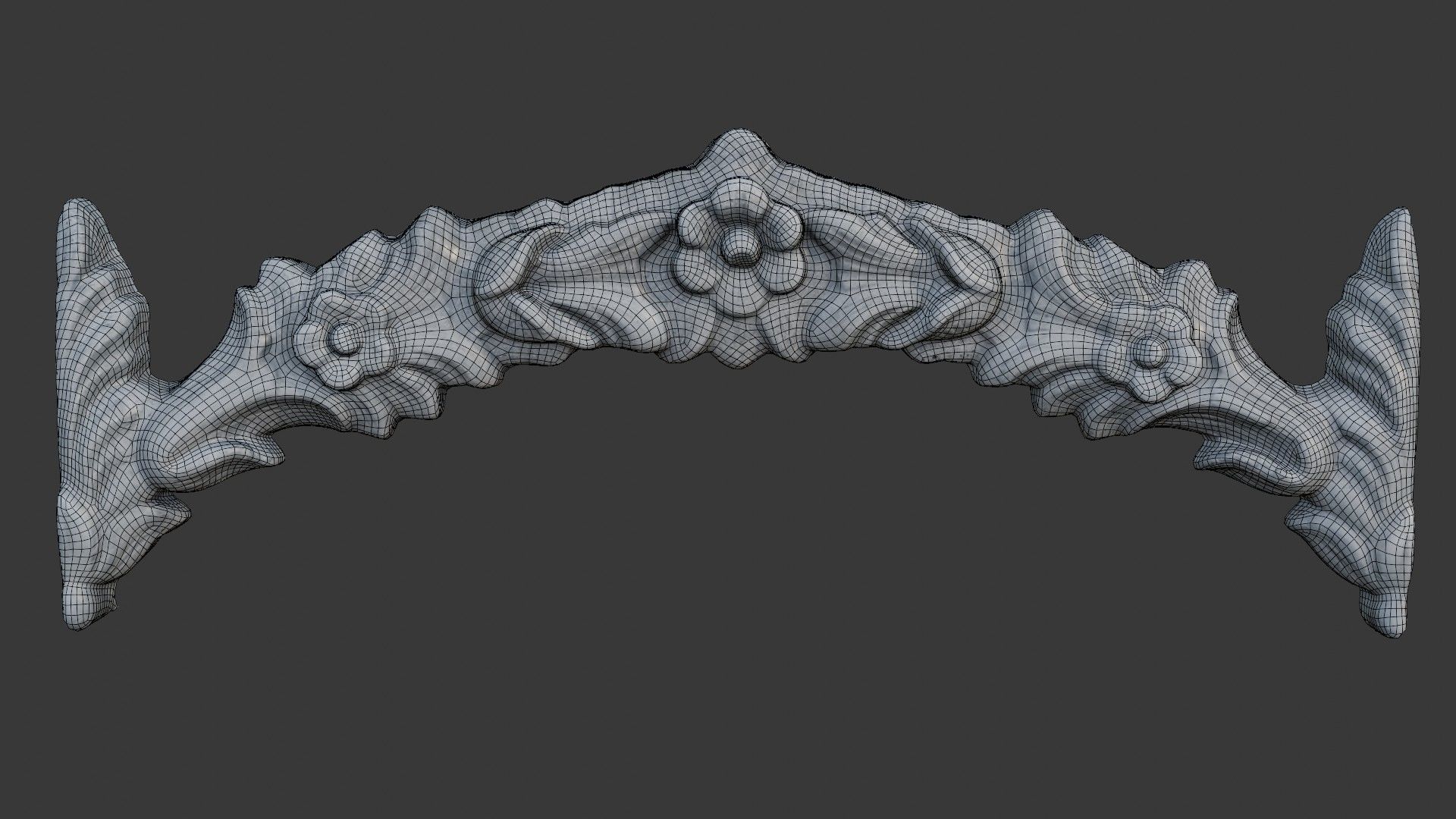 Floral Arch Ornament Scan Low-poly 3D model_2