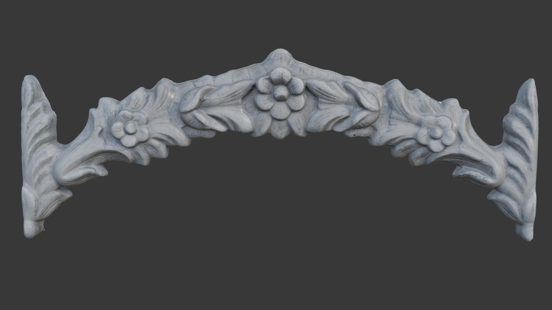 Floral Arch Ornament Scan Low-poly 3D model_1