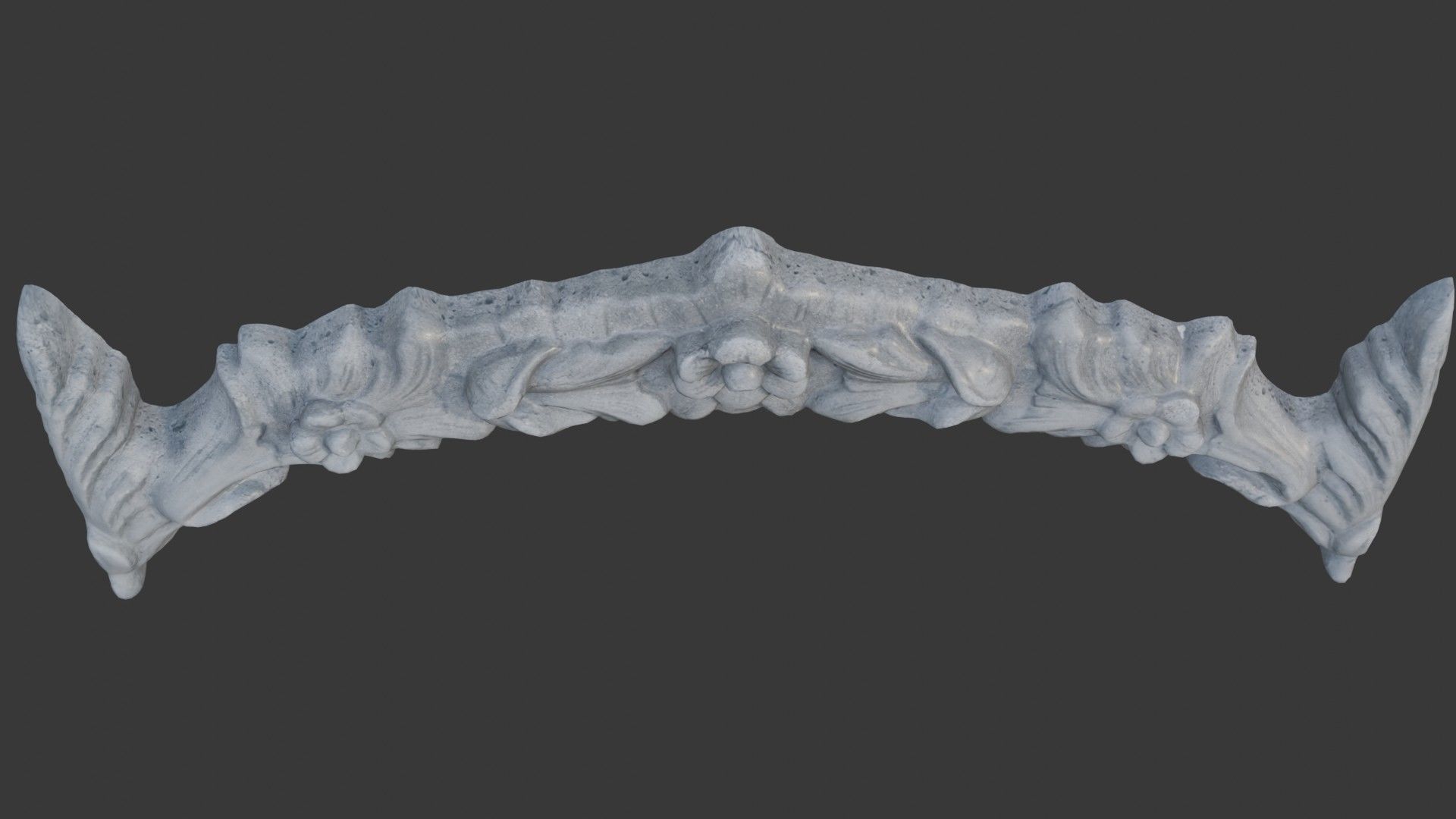 Floral Arch Ornament Scan Low-poly 3D model_5