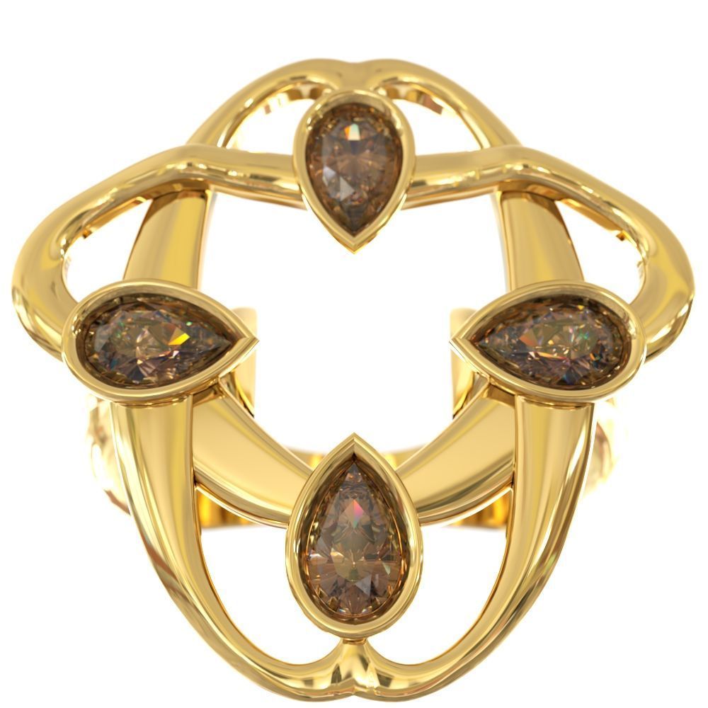 Sapucai Ring 3D Model Architectural Gold 3D print model_2