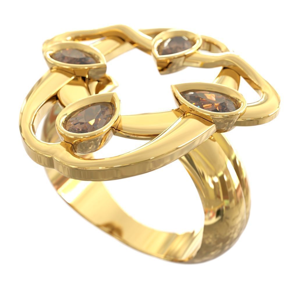 Sapucai Ring 3D Model Architectural Gold 3D print model_4
