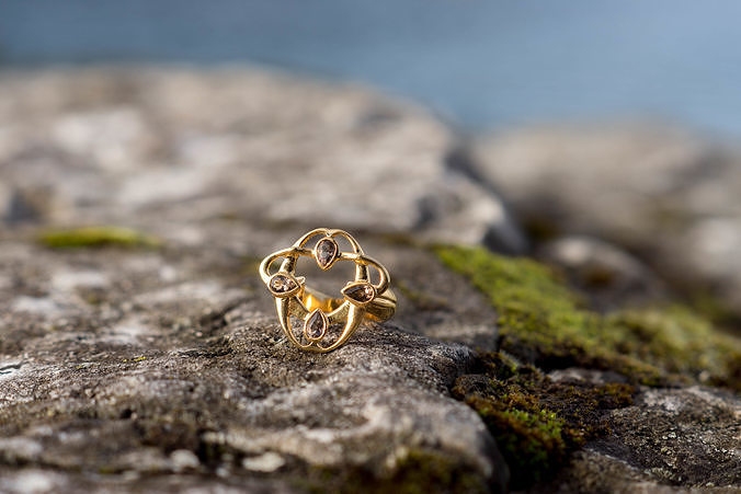 Sapucai Ring 3D Model Architectural Gold 3D print model