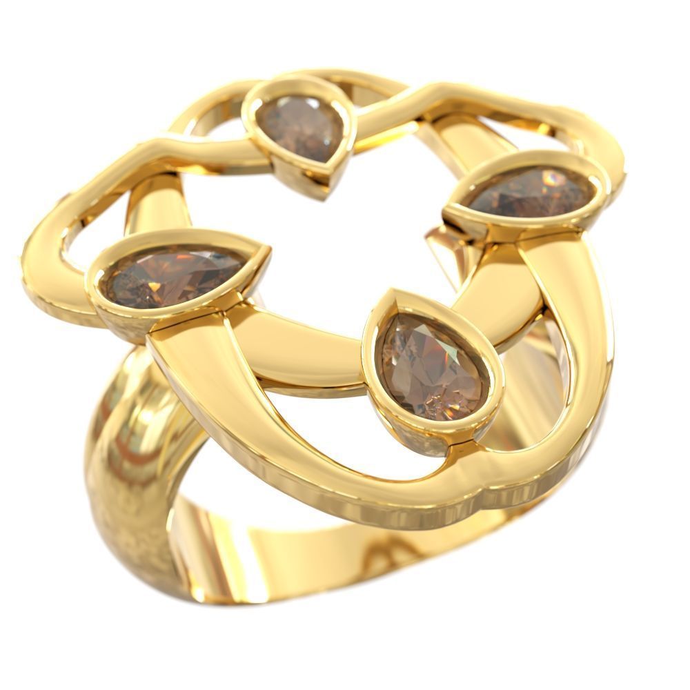 Sapucai Ring 3D Model Architectural Gold 3D print model_3