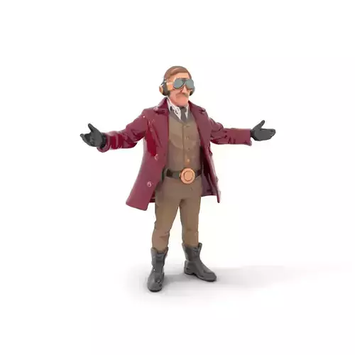 Steampunk Adventurer Rigged and Animated D Character Model Low-poly 3D model