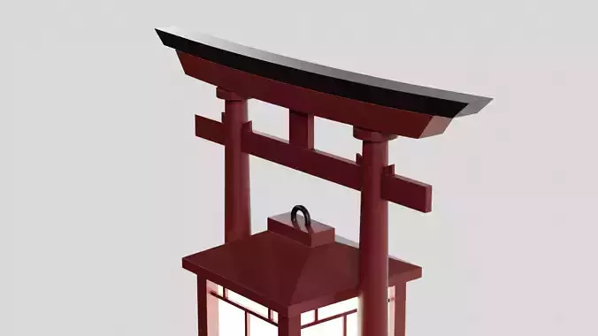 Japanese Red Tori lantern lamp