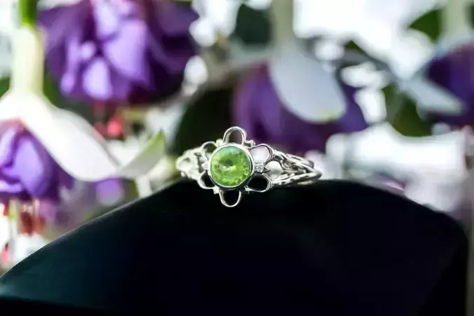 Flower Me Peridot Diamonds Ring 3D Model