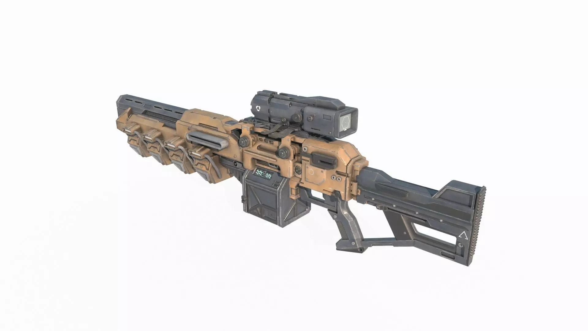 Future sci-fi weapon laser gun 3D model_0