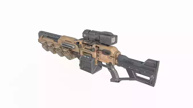 Future sci-fi weapon laser gun 3D model