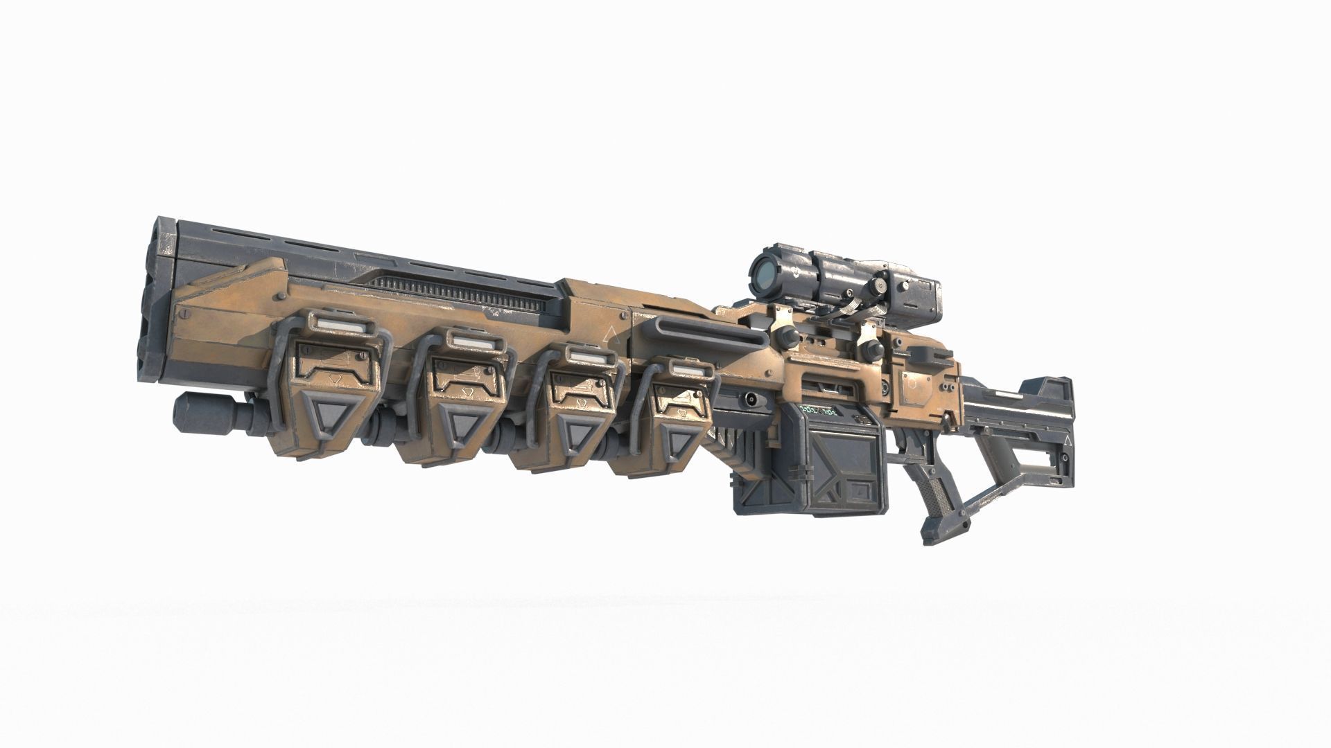 Future sci-fi weapon laser gun 3D model_1