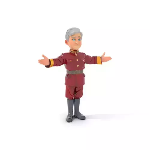 Charming Officer Character Model Rigged and Animated
