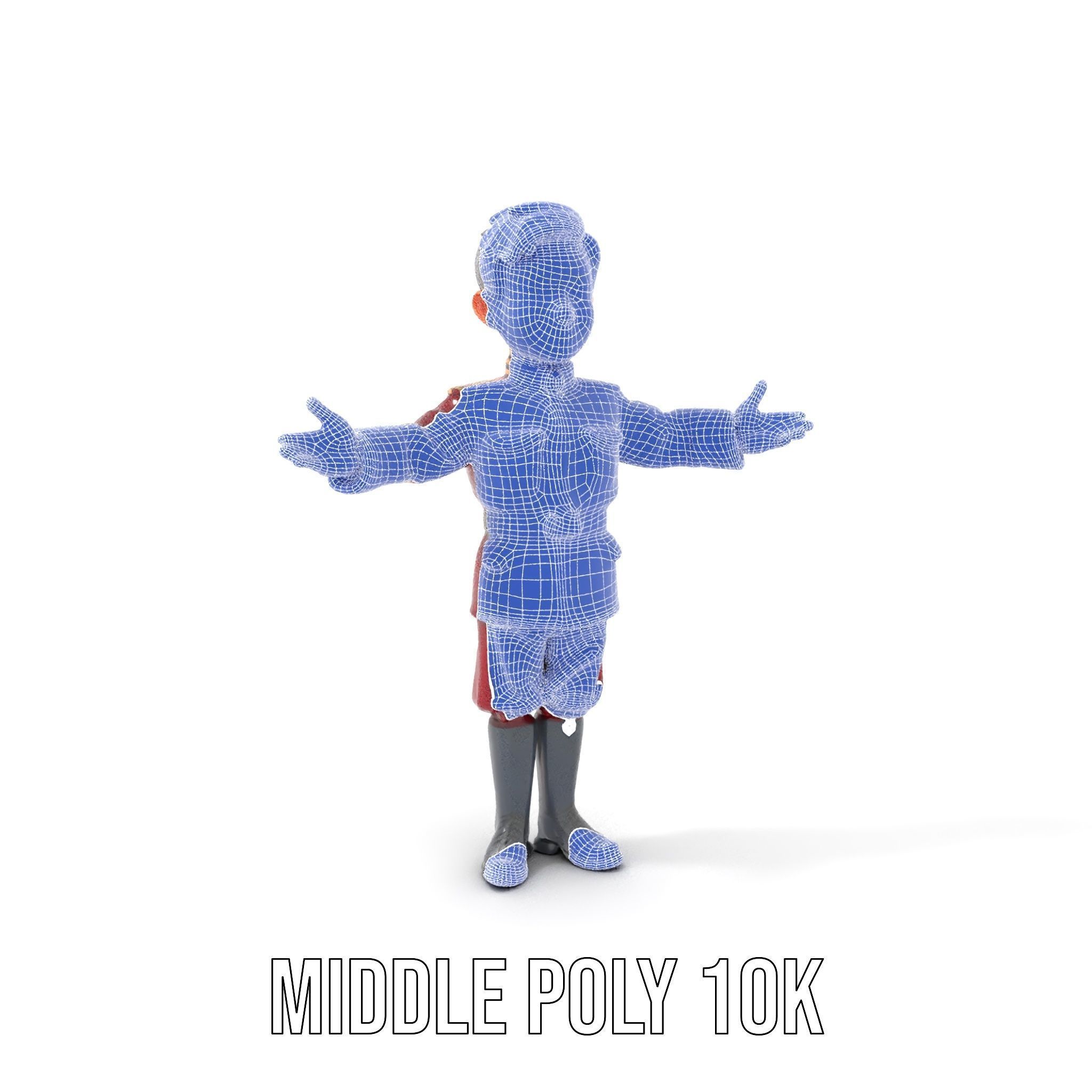 Charming Officer Character Model Rigged and Animated Low-poly 3D model_23