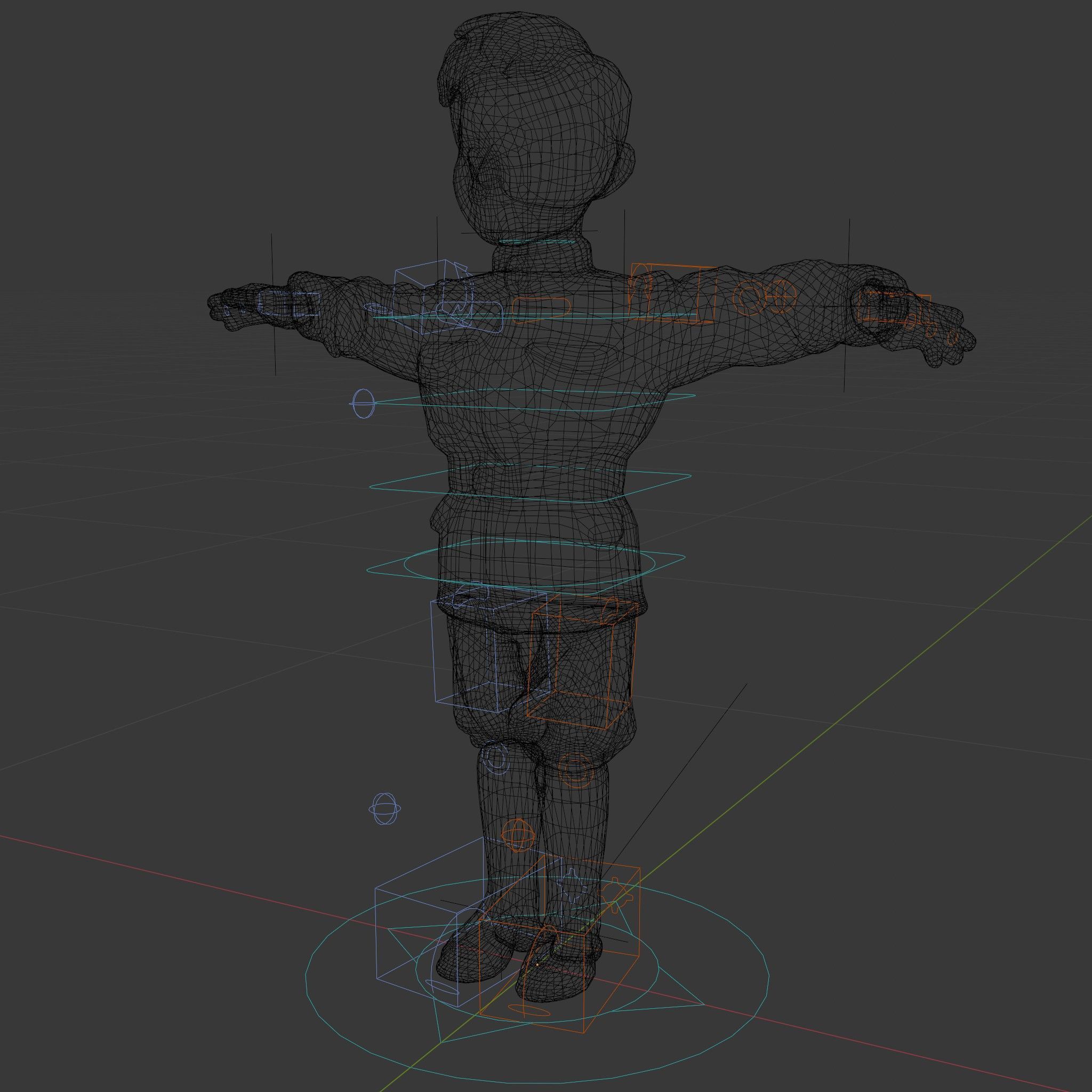 Charming Officer Character Model Rigged and Animated Low-poly 3D model_5