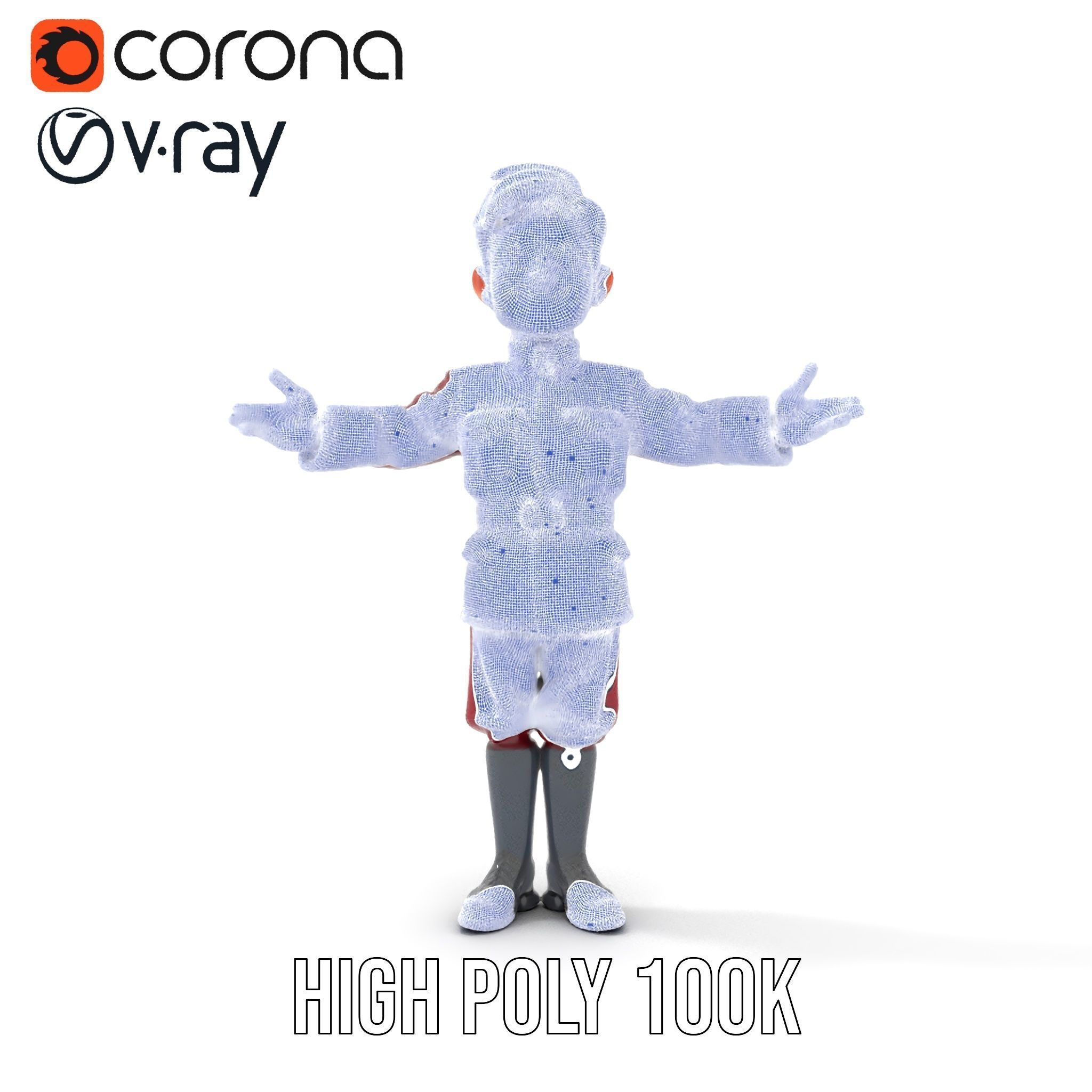 Charming Officer Character Model Rigged and Animated Low-poly 3D model_28