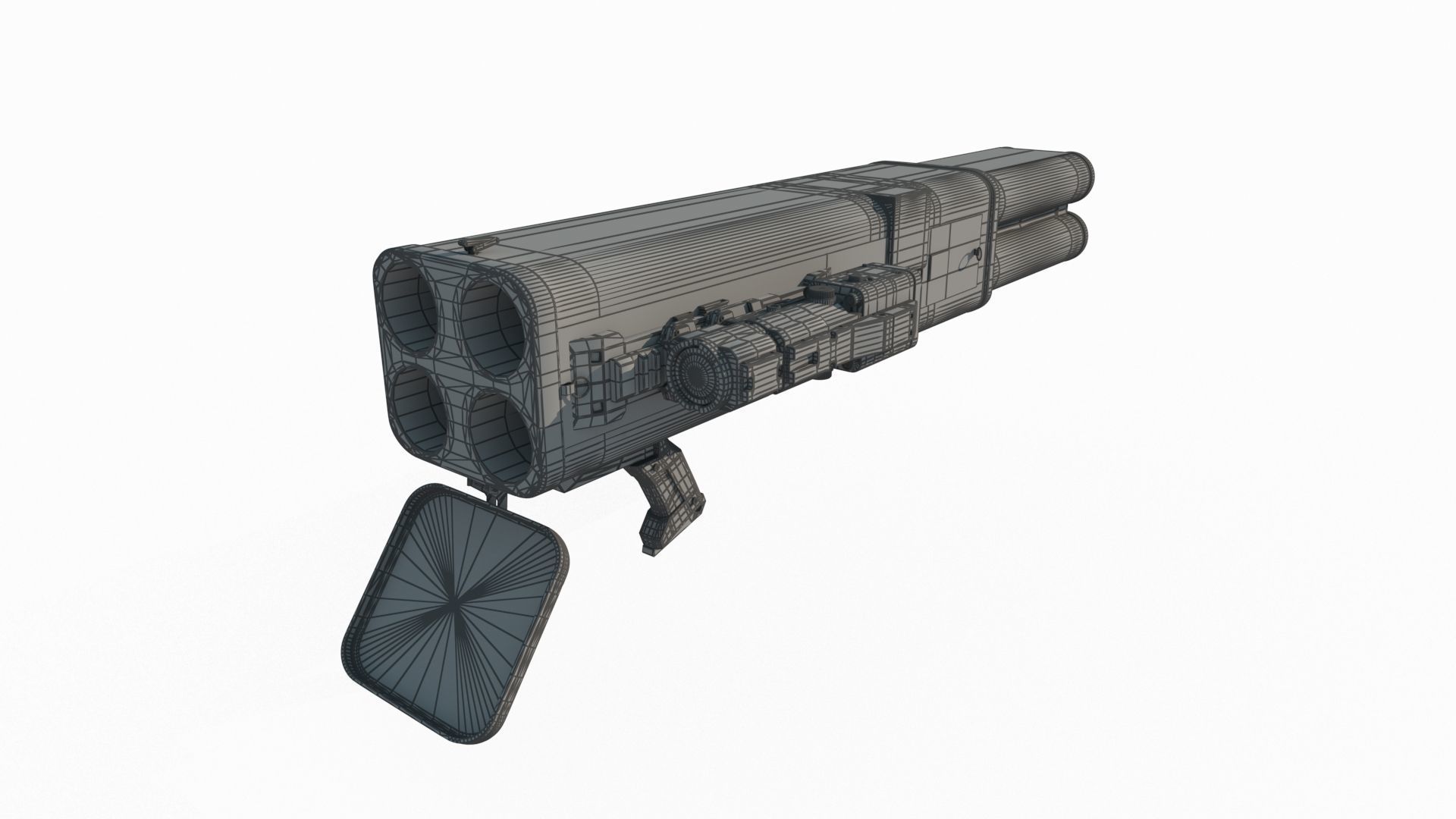 Future sci-fi weapon rocket launcher 3D model_5
