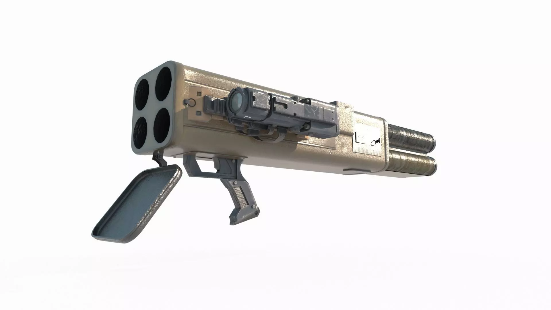 Future sci-fi weapon rocket launcher 3D model_0