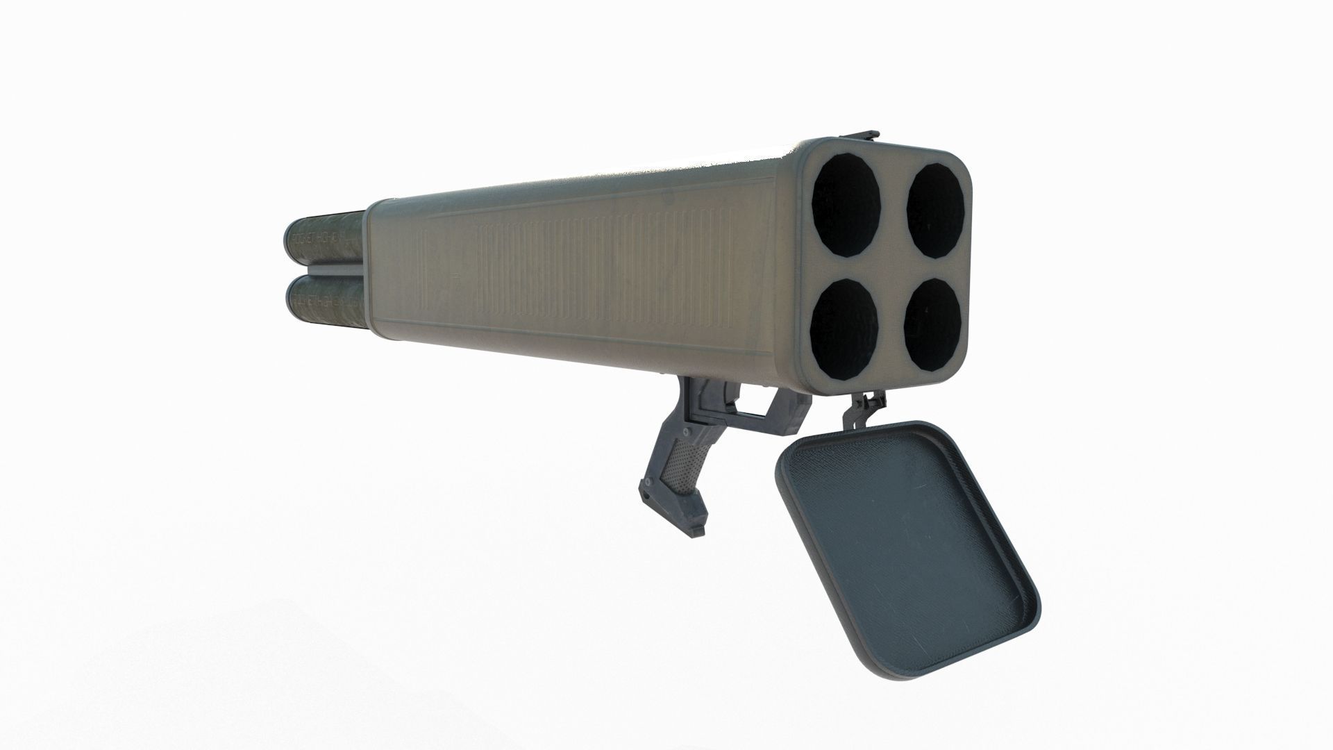 Future sci-fi weapon rocket launcher 3D model_4