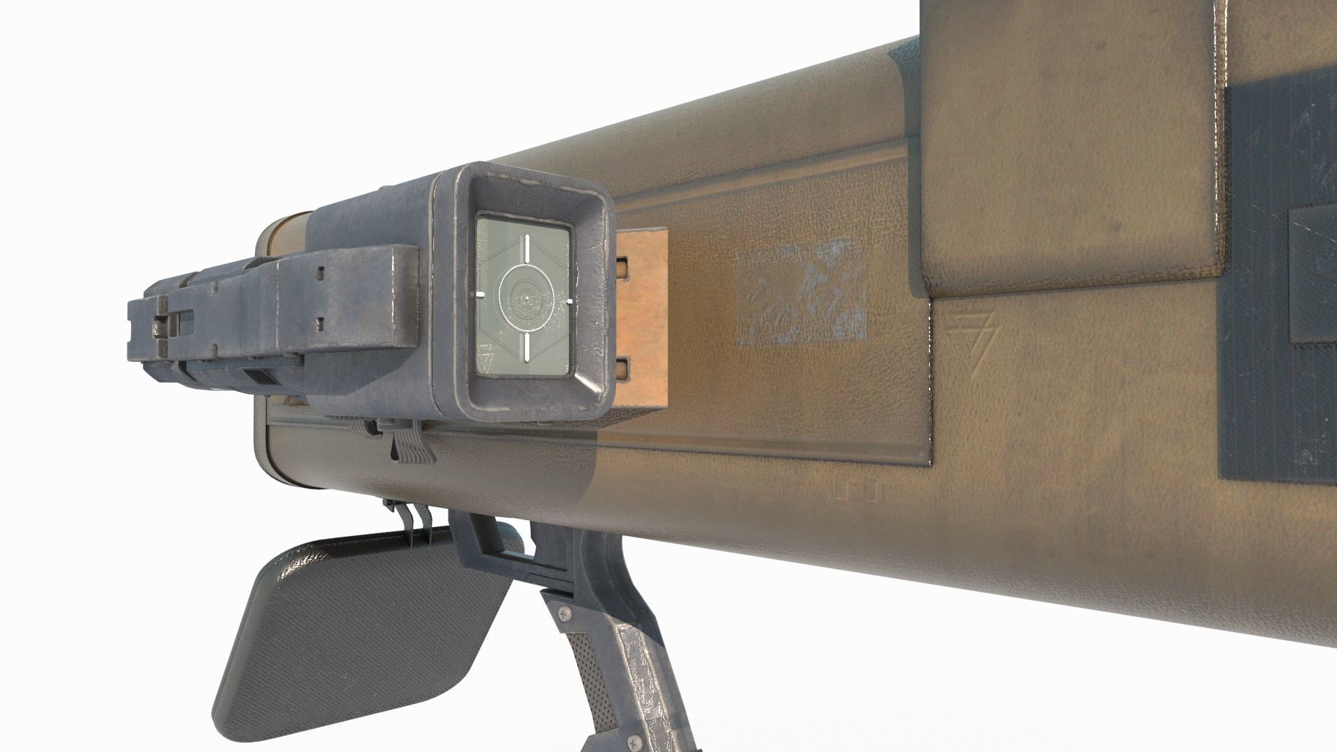 Future sci-fi weapon rocket launcher 3D model_7