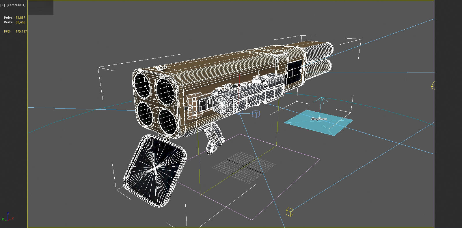 Future sci-fi weapon rocket launcher 3D model_6