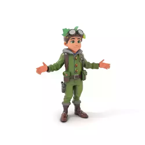Forest Explorer Kid Rigged and Animated