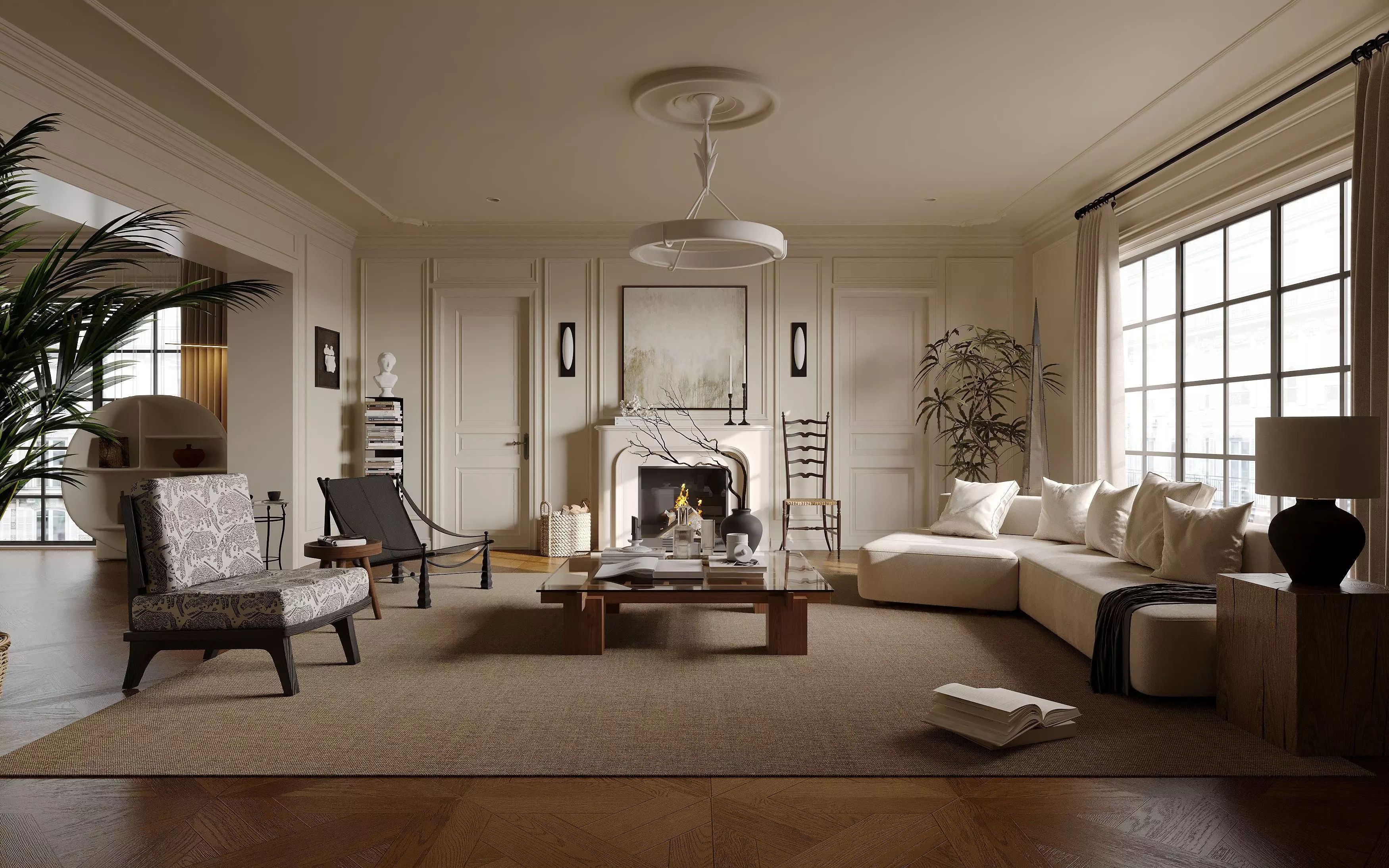 Interior French Living Room 3D print model