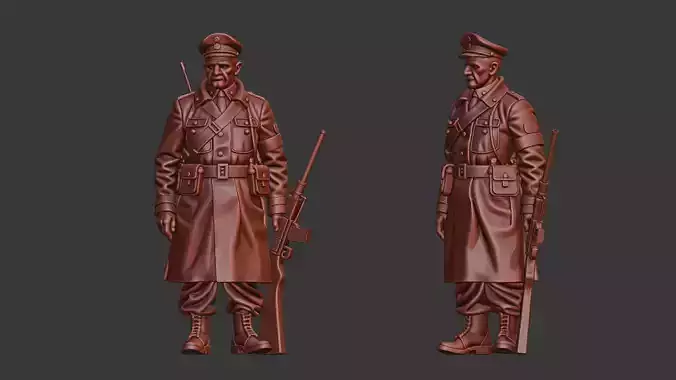 German General Army 3D print scan 3D print model