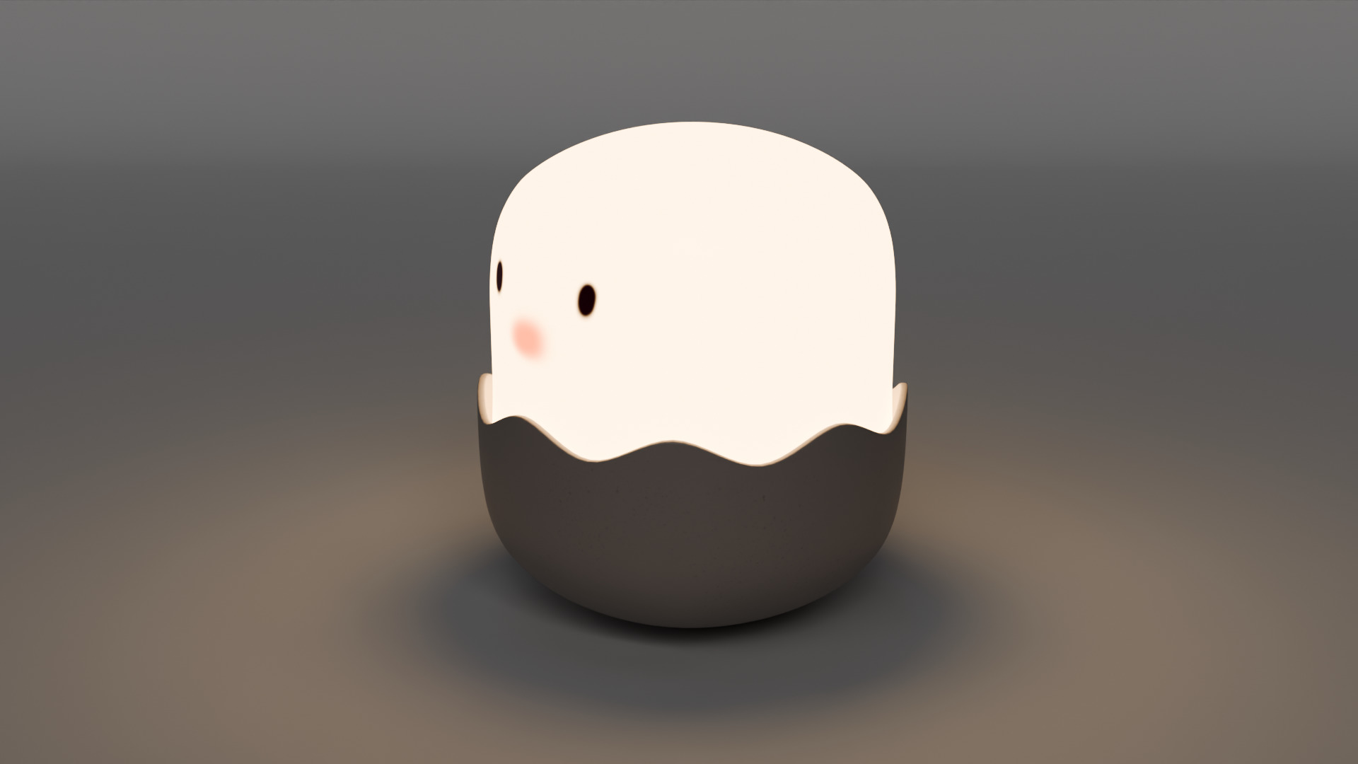 Cute Egg Shell Lamp Table Lamp 3D model_3