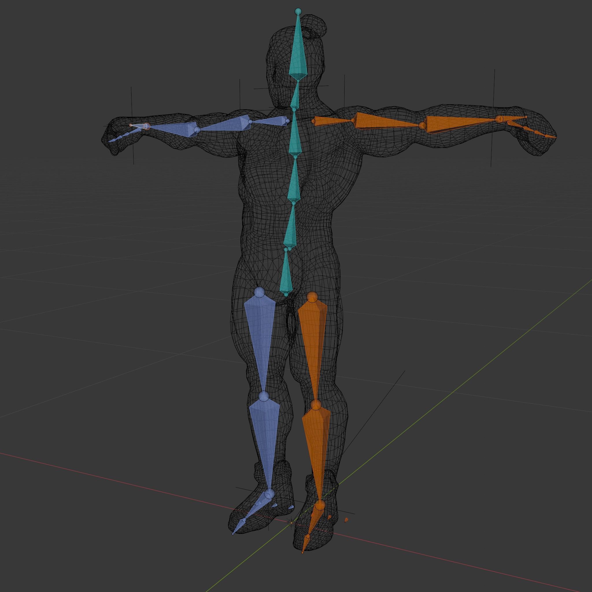 Muscular Male with Bun Rigged and Animated D Character Model Low-poly 3D model_6