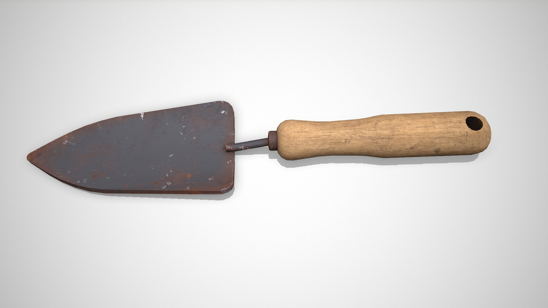 Old Vintage Garden Trowel Low-poly PBR Low-poly 3D model_4
