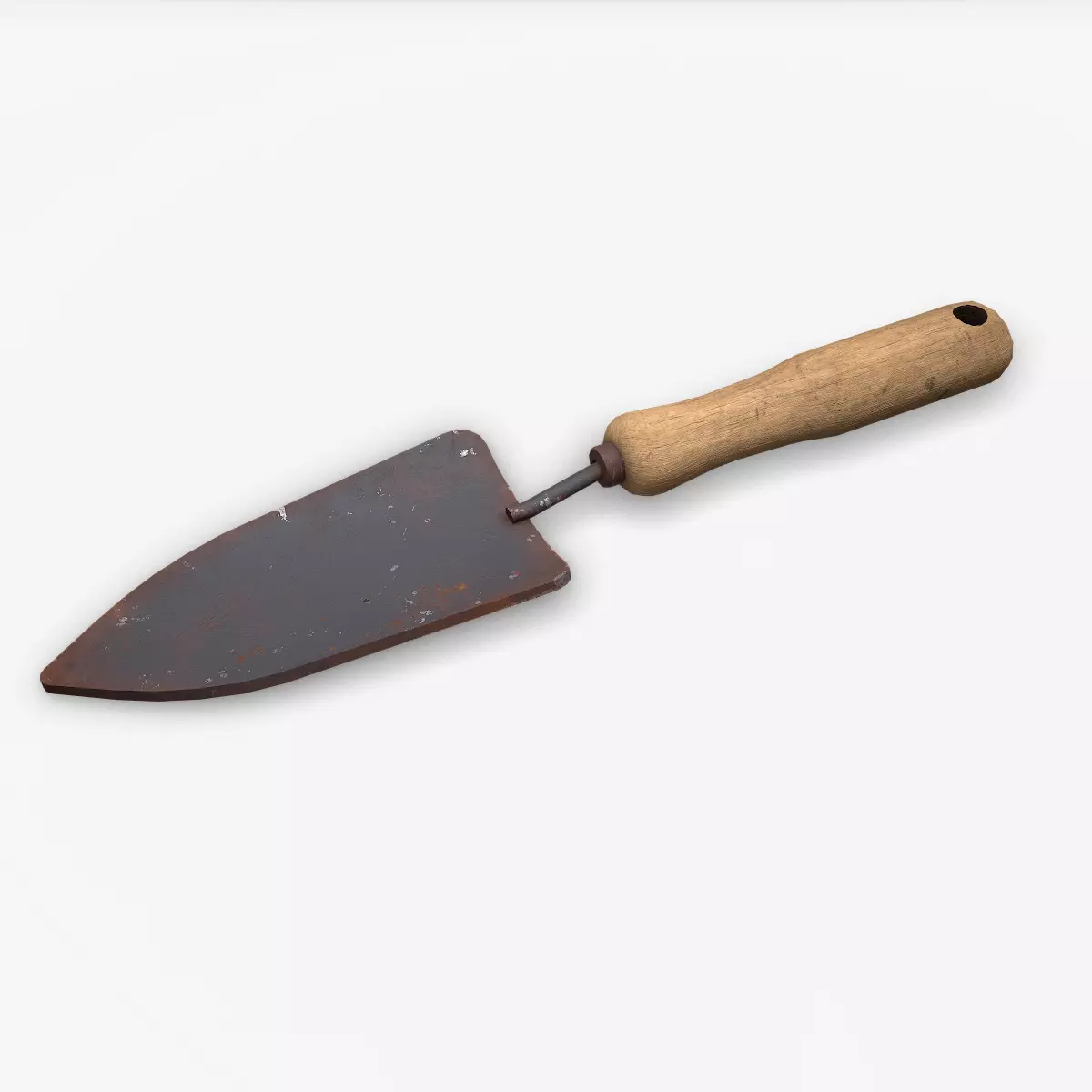 Old Vintage Garden Trowel Low-poly PBR Low-poly 3D model_0