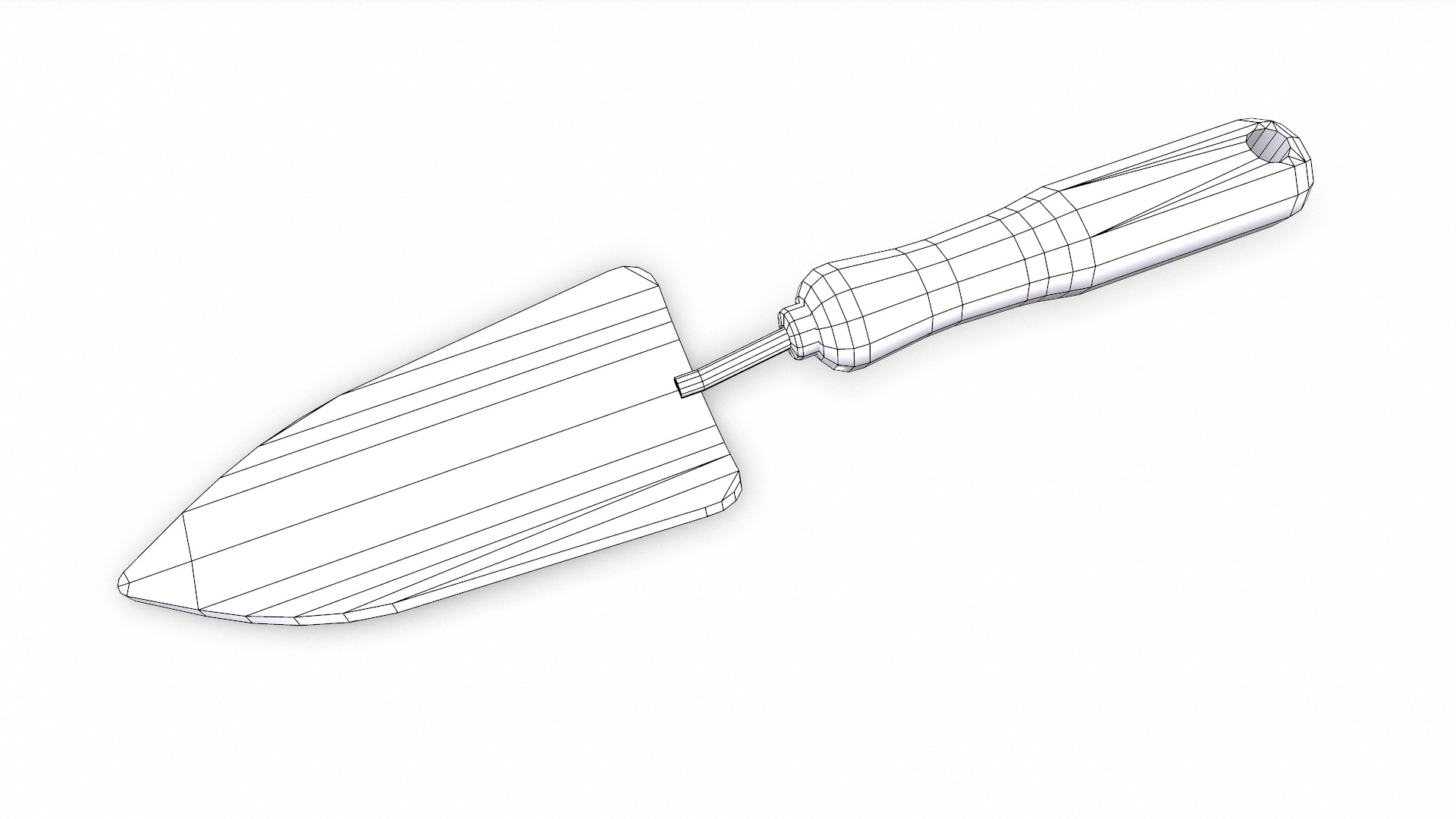 Old Vintage Garden Trowel Low-poly PBR Low-poly 3D model_11