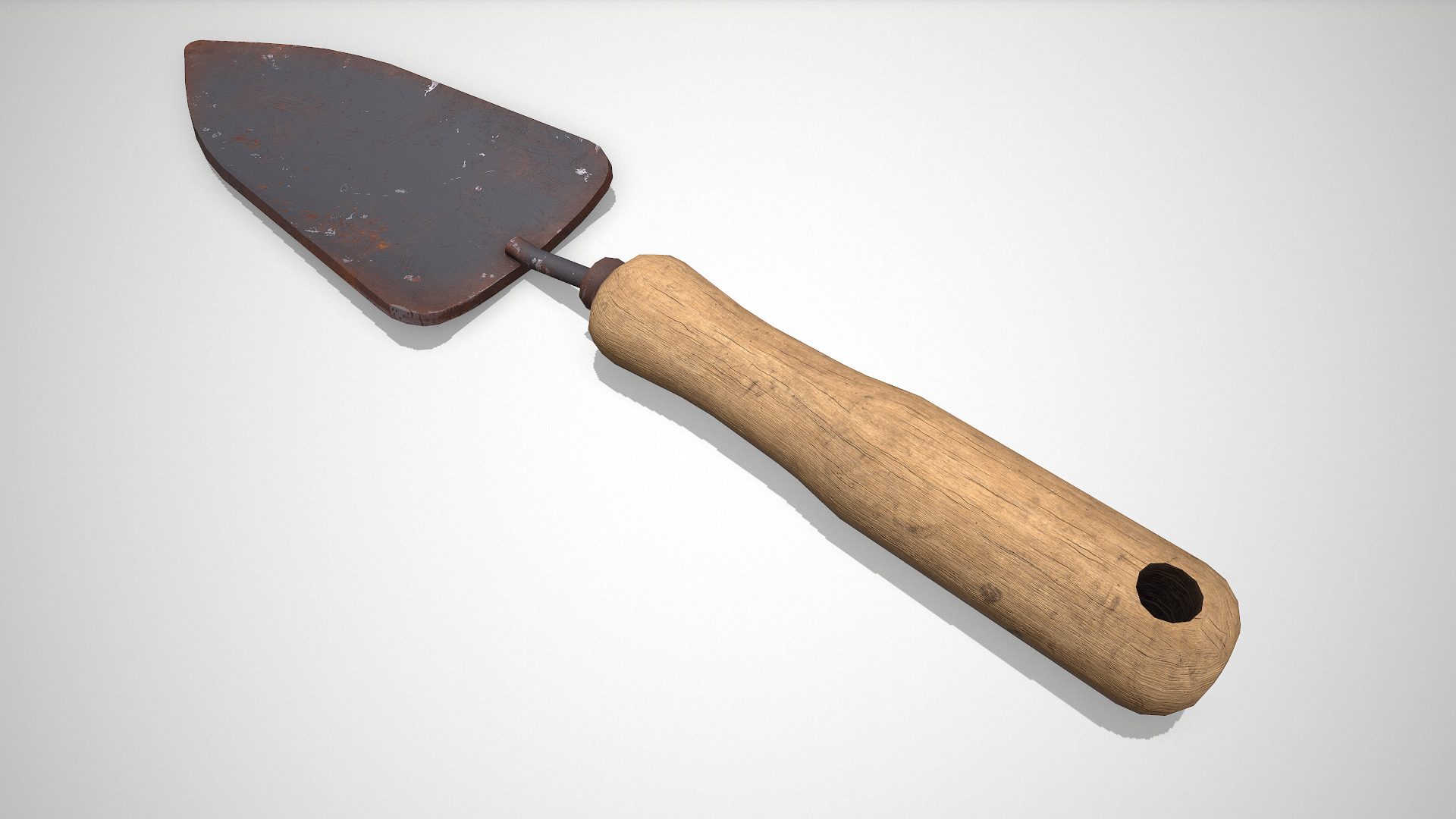 Old Vintage Garden Trowel Low-poly PBR Low-poly 3D model_6
