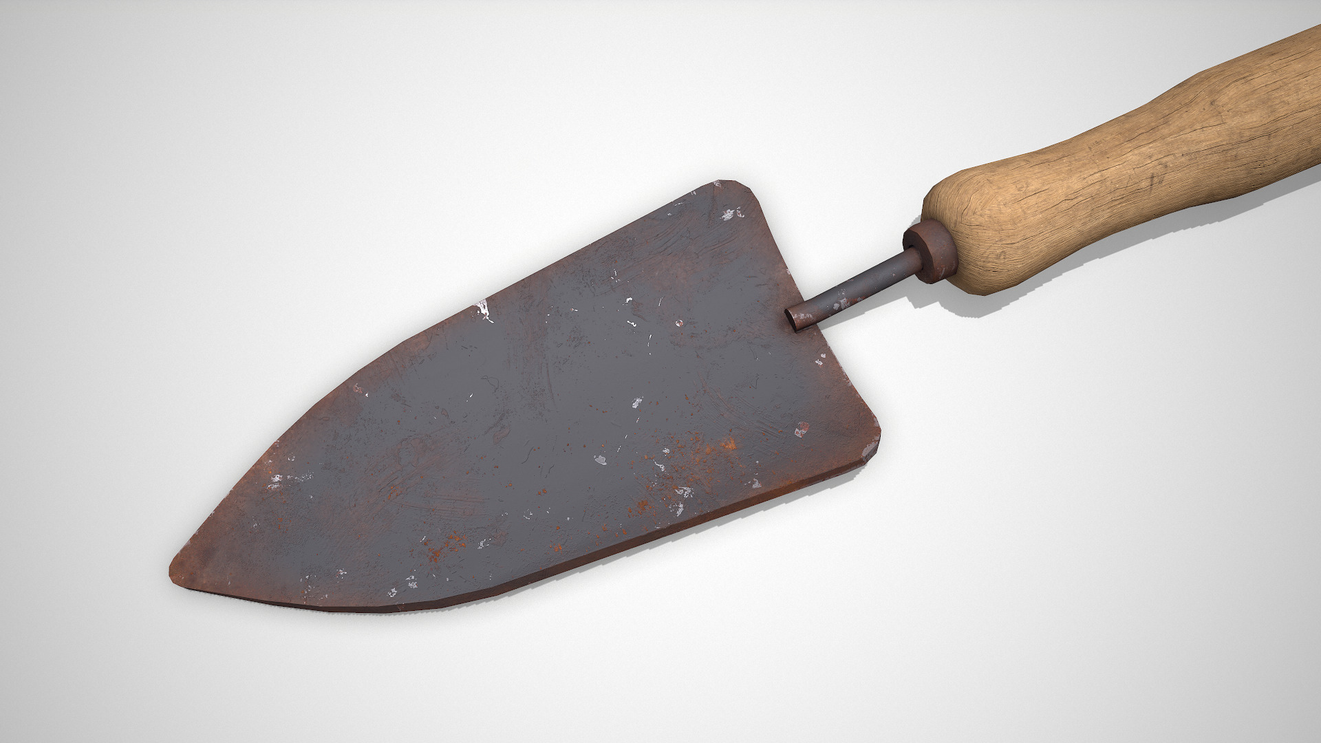 Old Vintage Garden Trowel Low-poly PBR Low-poly 3D model_9