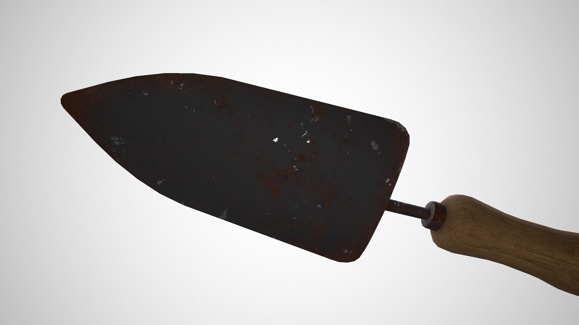 Old Vintage Garden Trowel Low-poly PBR Low-poly 3D model_10