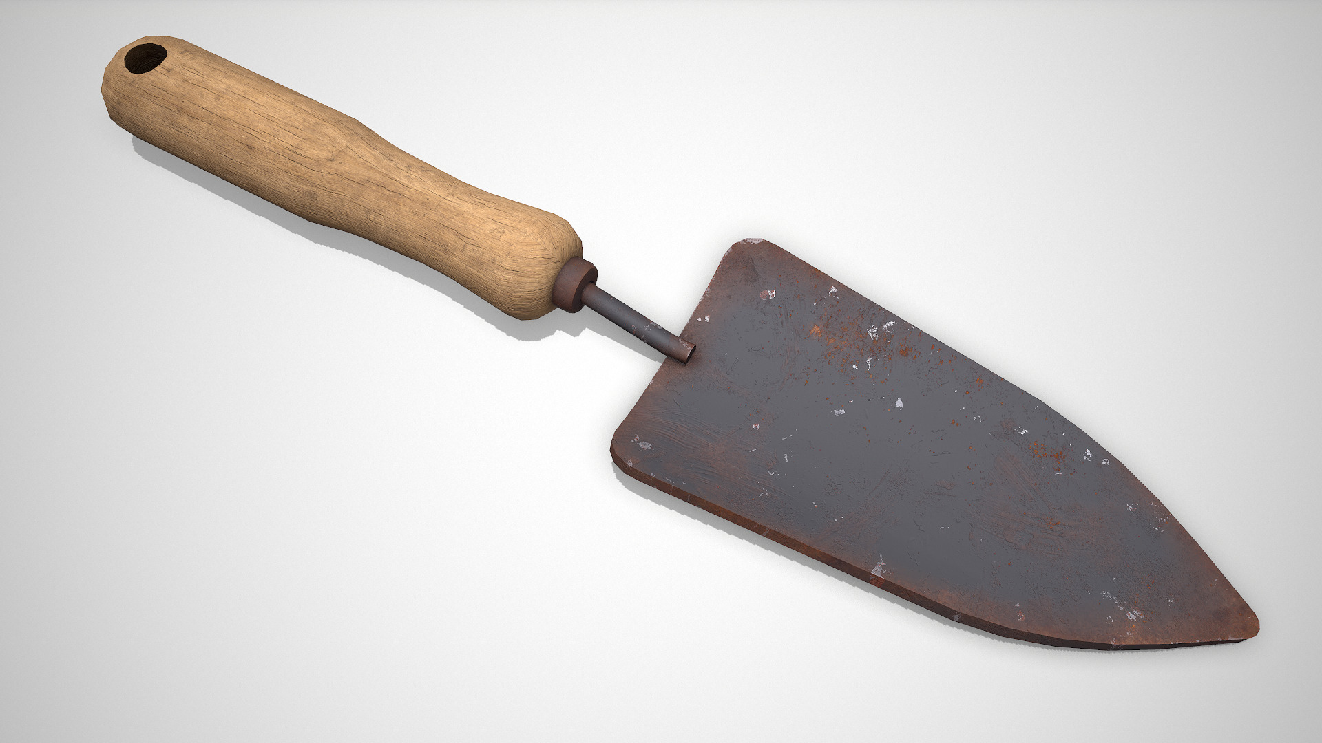 Old Vintage Garden Trowel Low-poly PBR Low-poly 3D model_8