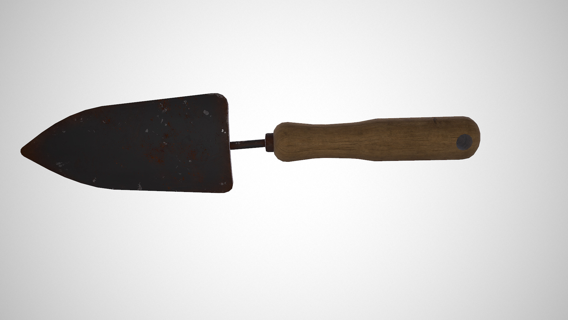 Old Vintage Garden Trowel Low-poly PBR Low-poly 3D model_5