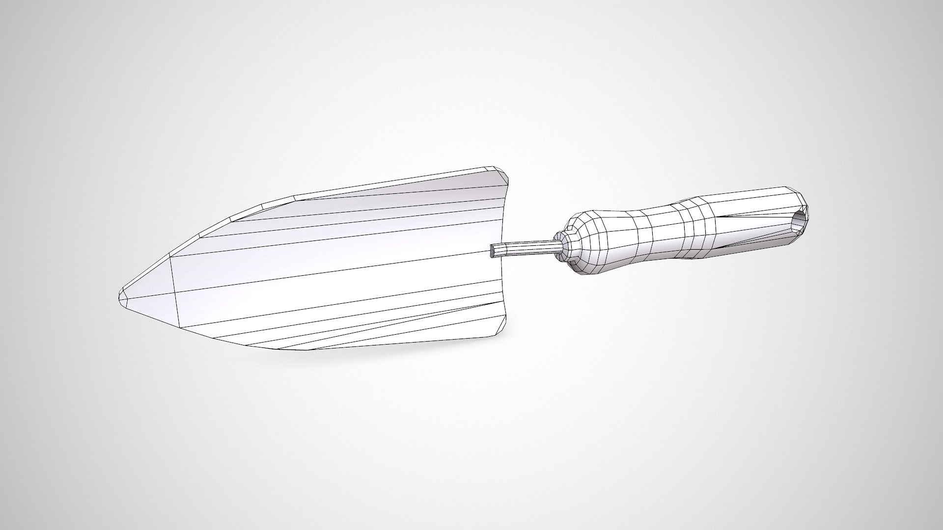 Old Vintage Garden Trowel Low-poly PBR Low-poly 3D model_14