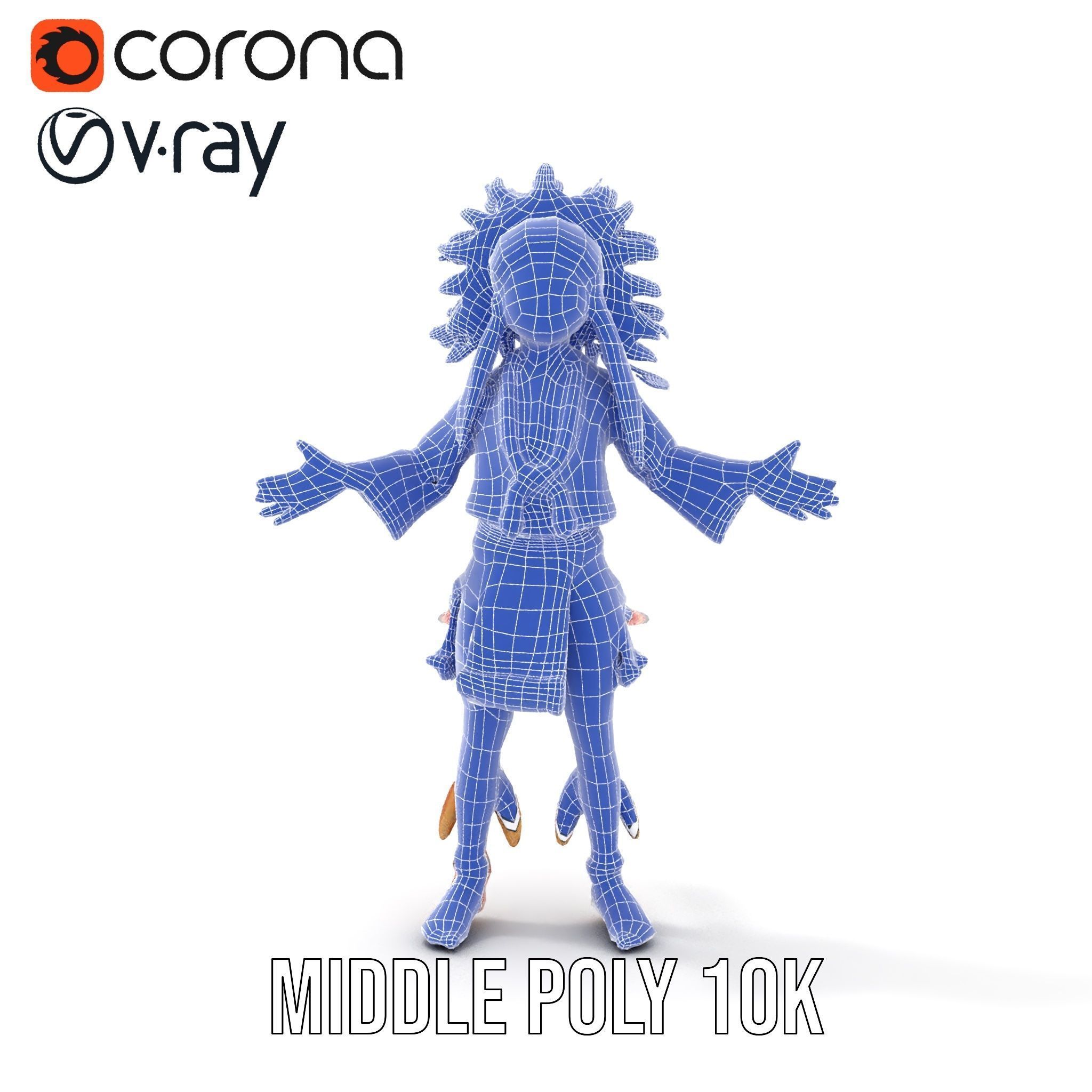Native American Inspired Child Character Model Rigged and Ani... Low-poly 3D model_34