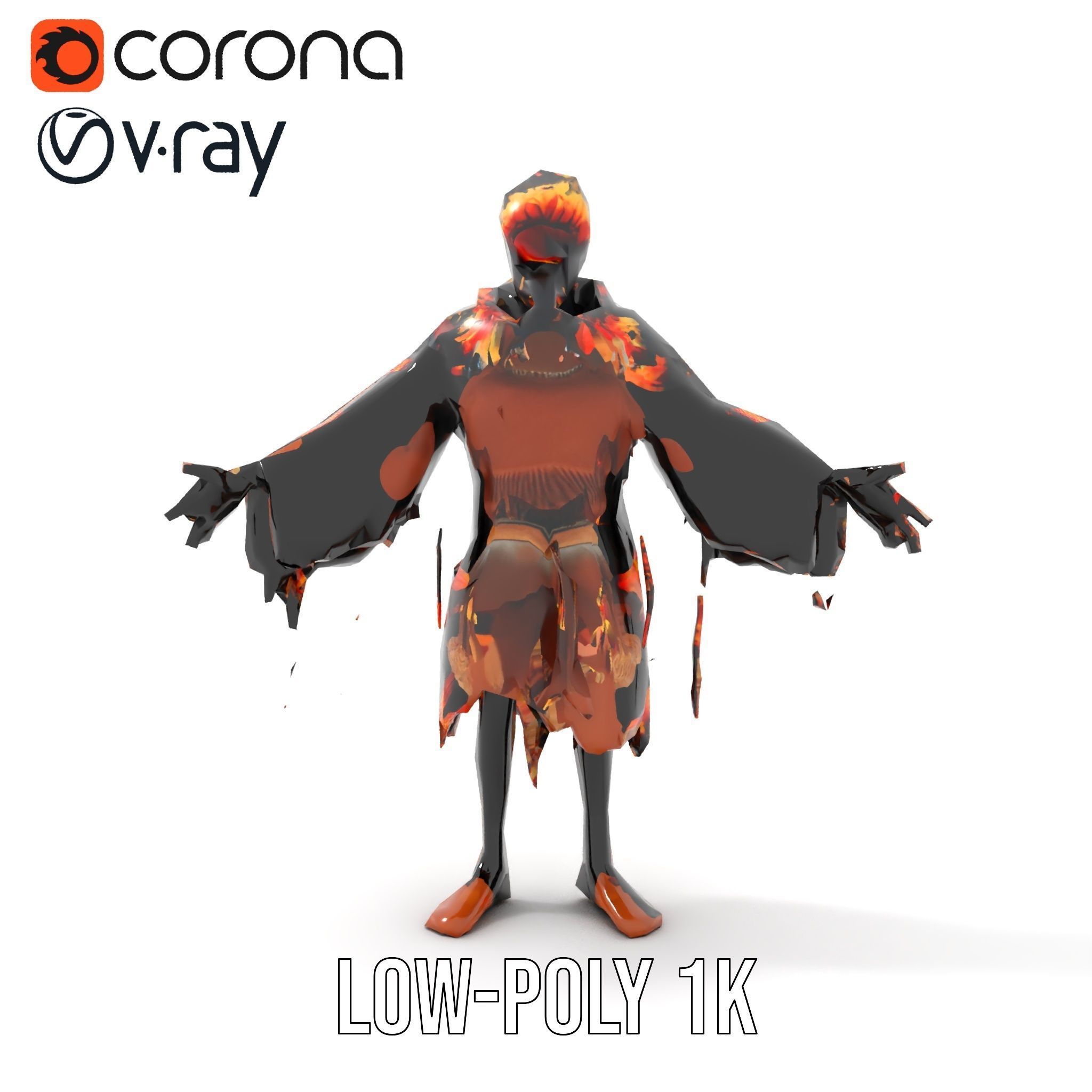 Native American Inspired Child Character Model Rigged and Ani... Low-poly 3D model_19