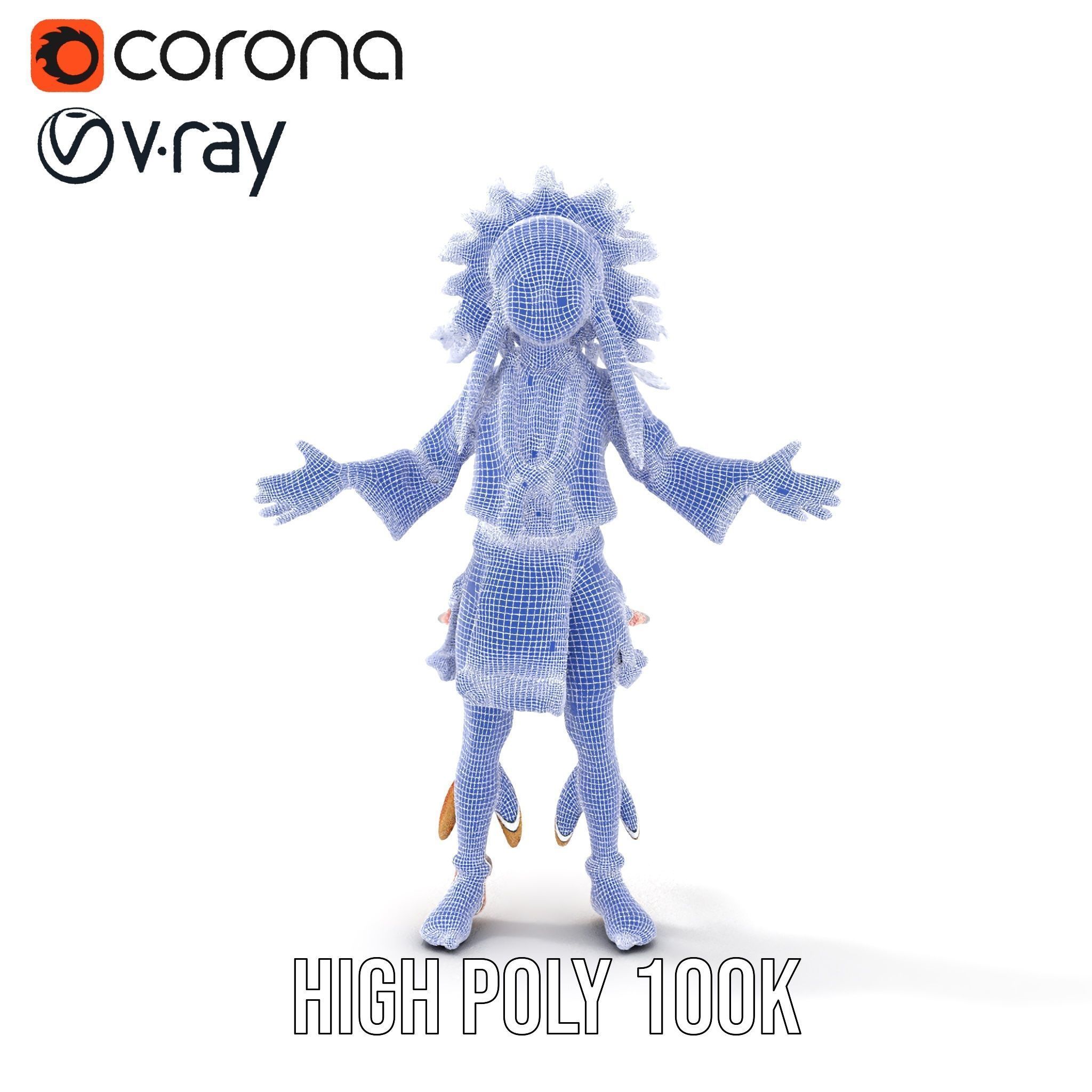 Native American Inspired Child Character Model Rigged and Ani... Low-poly 3D model_28