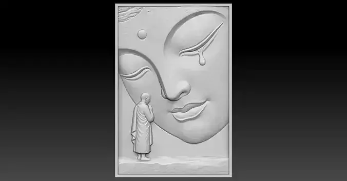 1 Buddha CNC Relief Model 3D print model