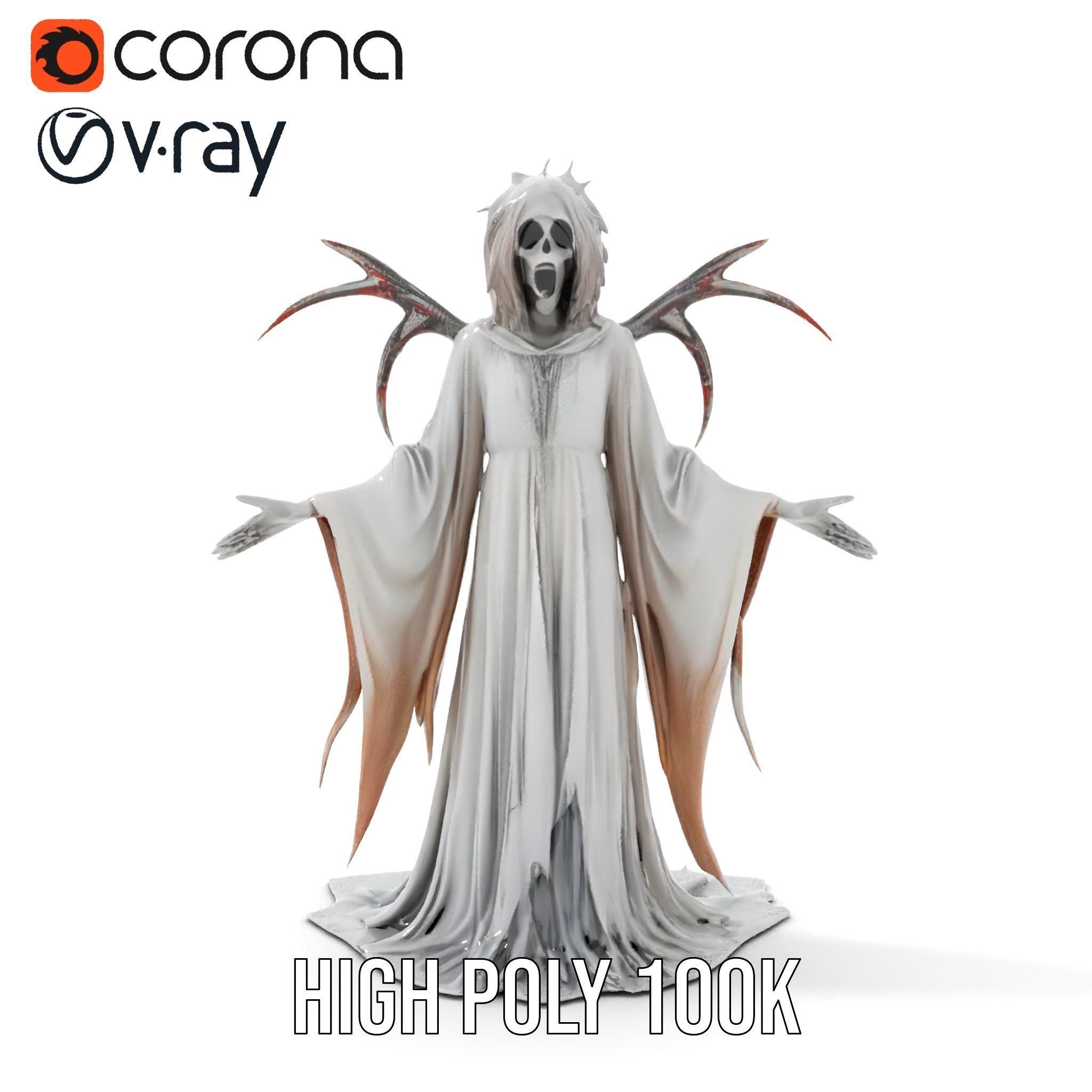 Spectral Ghost Reaper Rigged and Animated D Model Low-poly 3D model_9