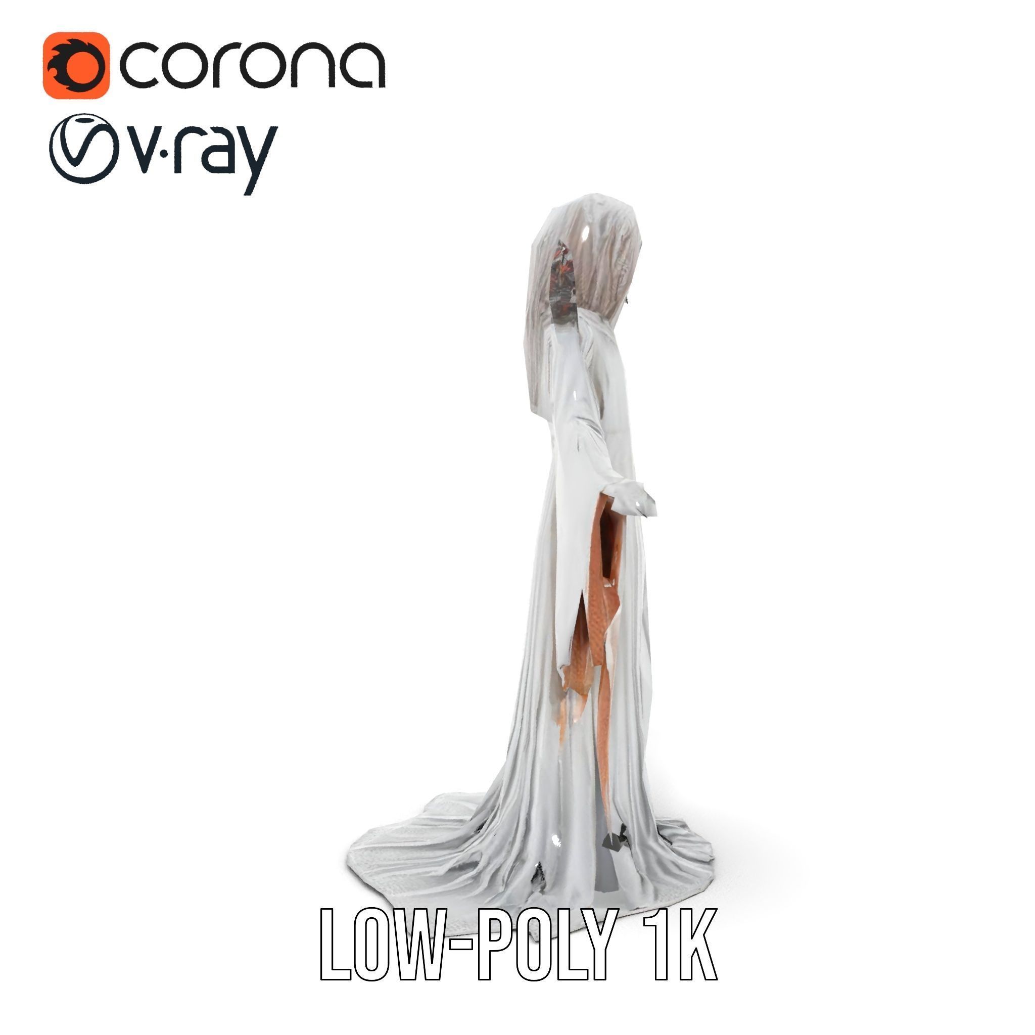 Spectral Ghost Reaper Rigged and Animated D Model Low-poly 3D model_13