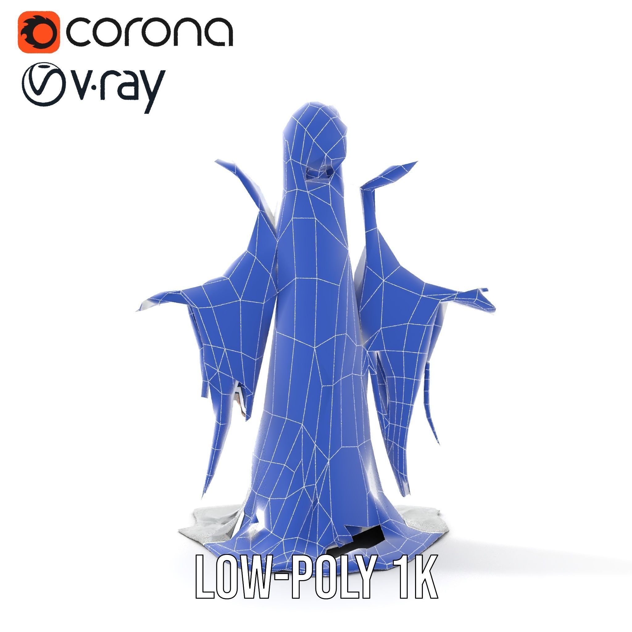 Spectral Ghost Reaper Rigged and Animated D Model Low-poly 3D model_27