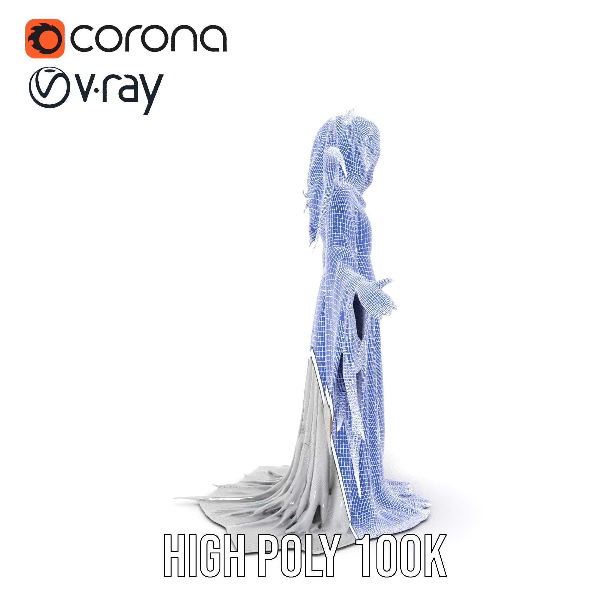 Spectral Ghost Reaper Rigged and Animated D Model Low-poly 3D model_36