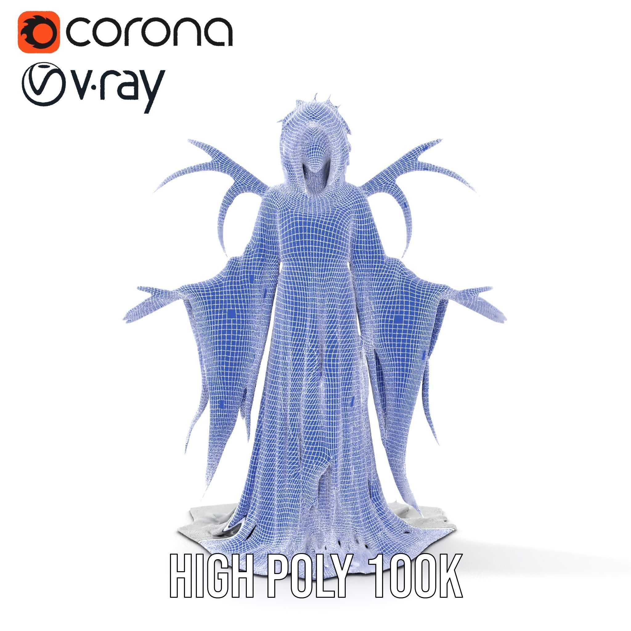 Spectral Ghost Reaper Rigged and Animated D Model Low-poly 3D model_35