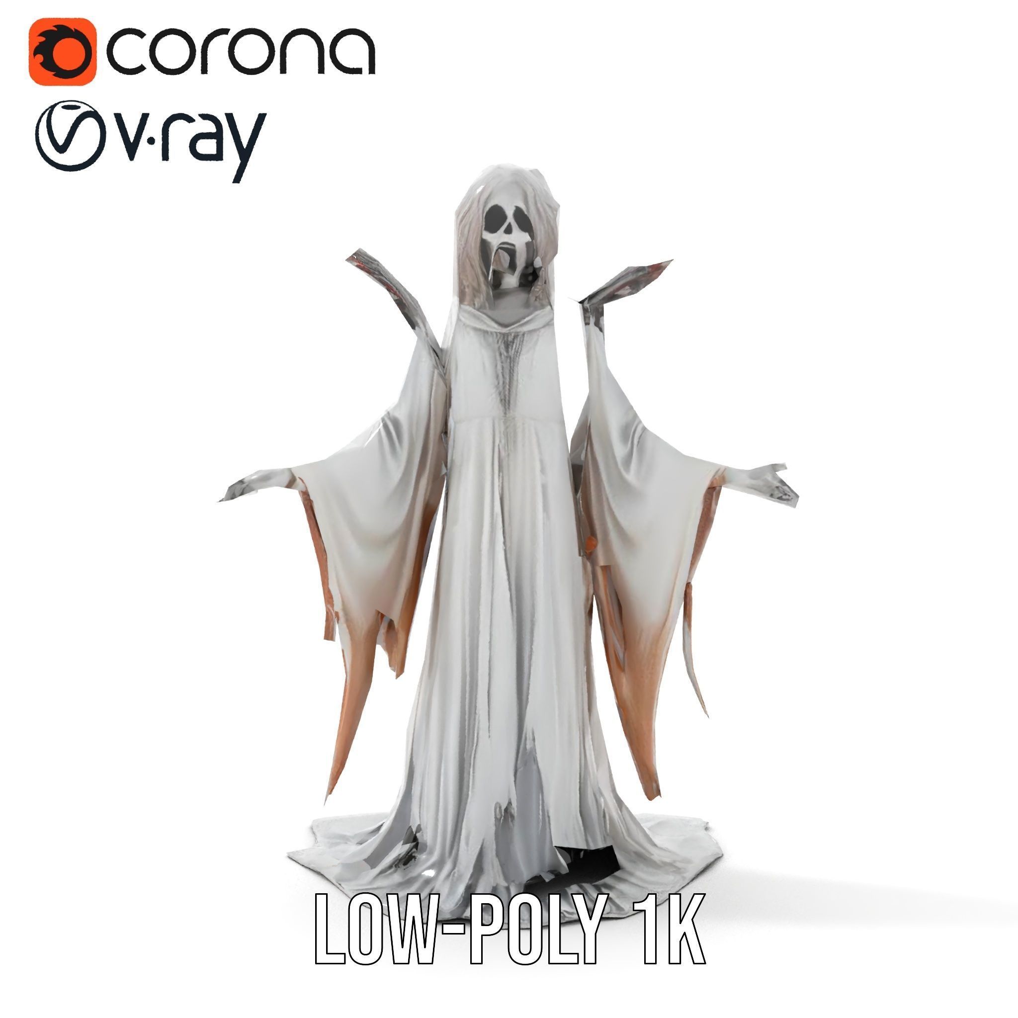 Spectral Ghost Reaper Rigged and Animated D Model Low-poly 3D model_7